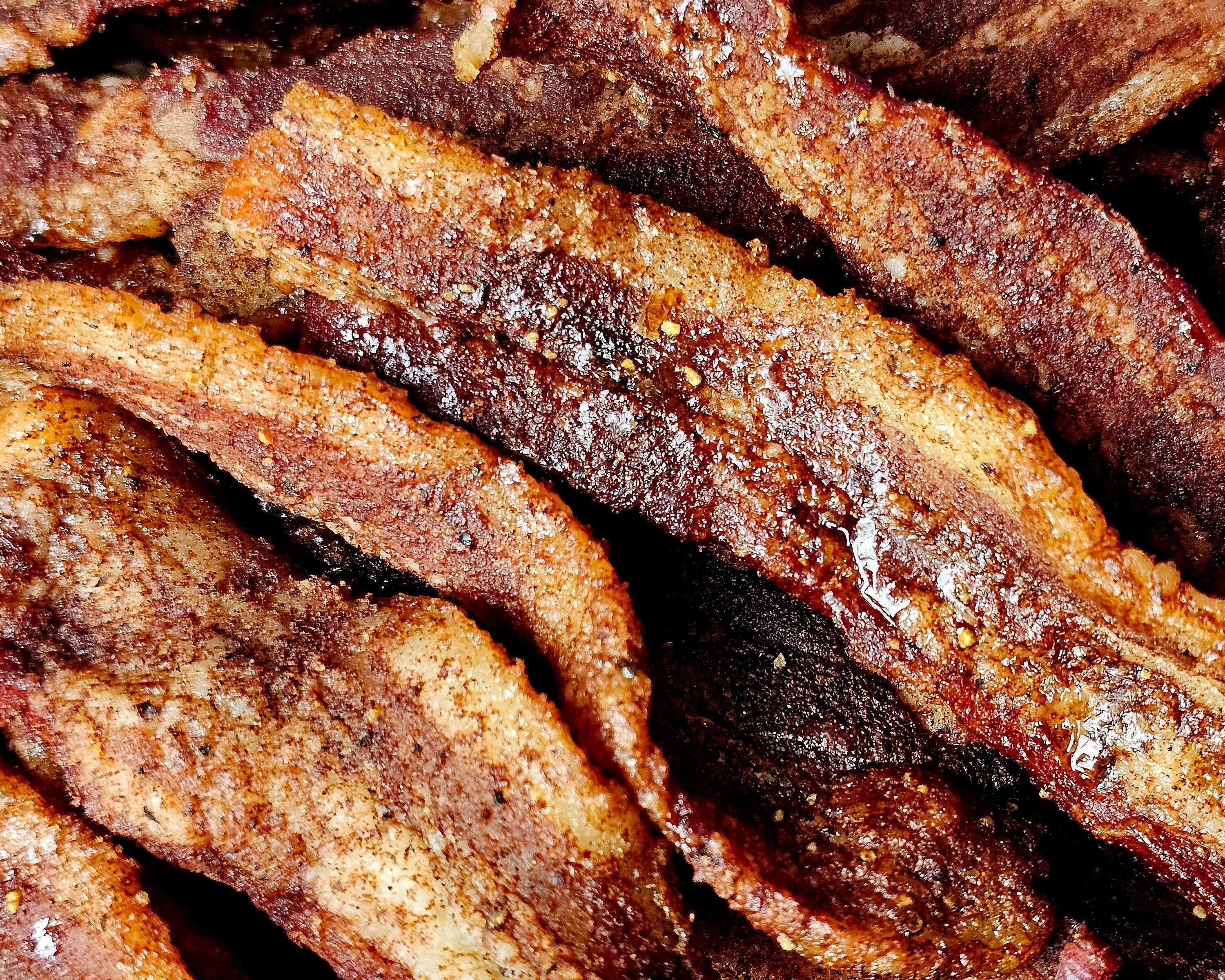 Brown Sugar-Cinnamon Premium Bacon Jerky.