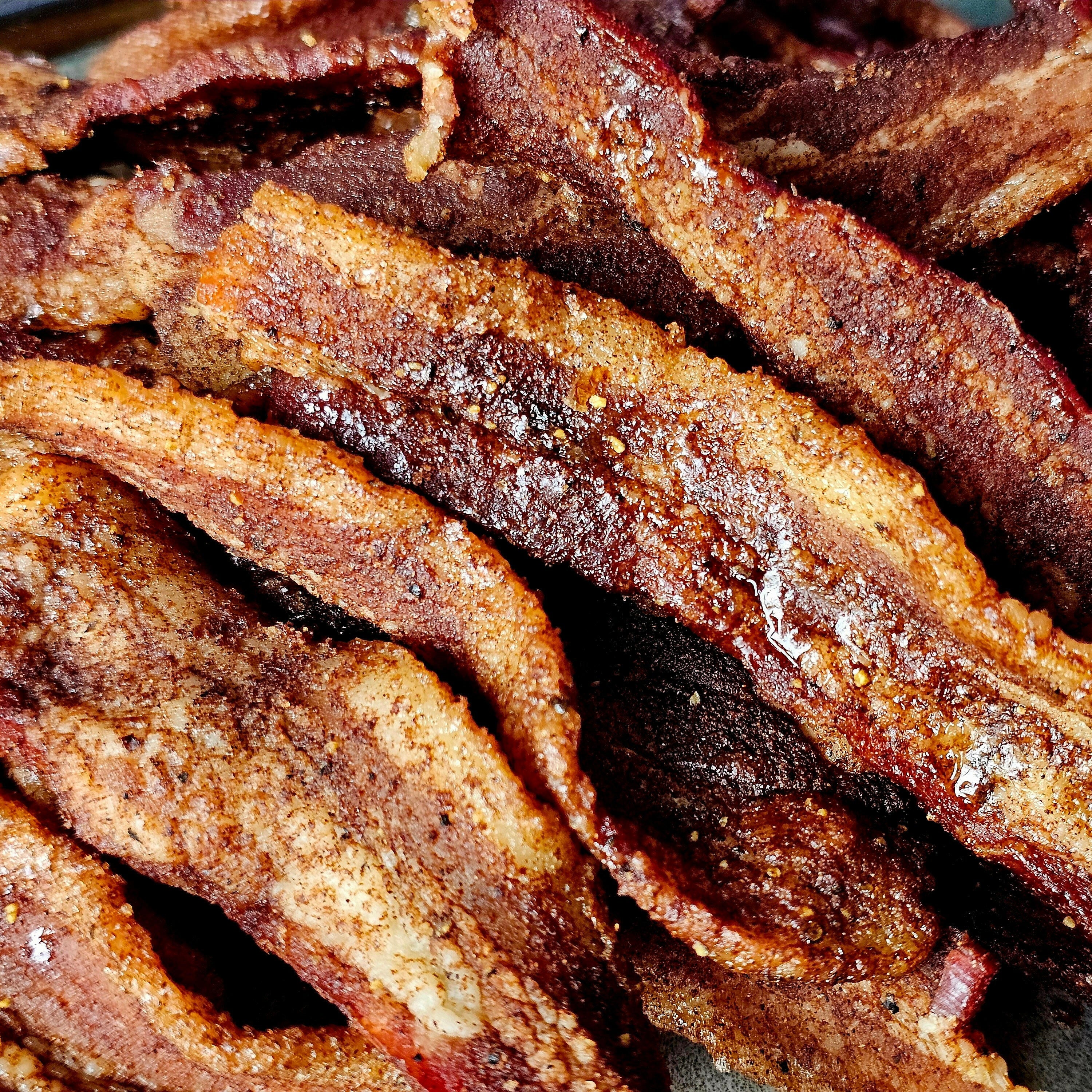 Brown Sugar-Cinnamon Premium Bacon Jerky.