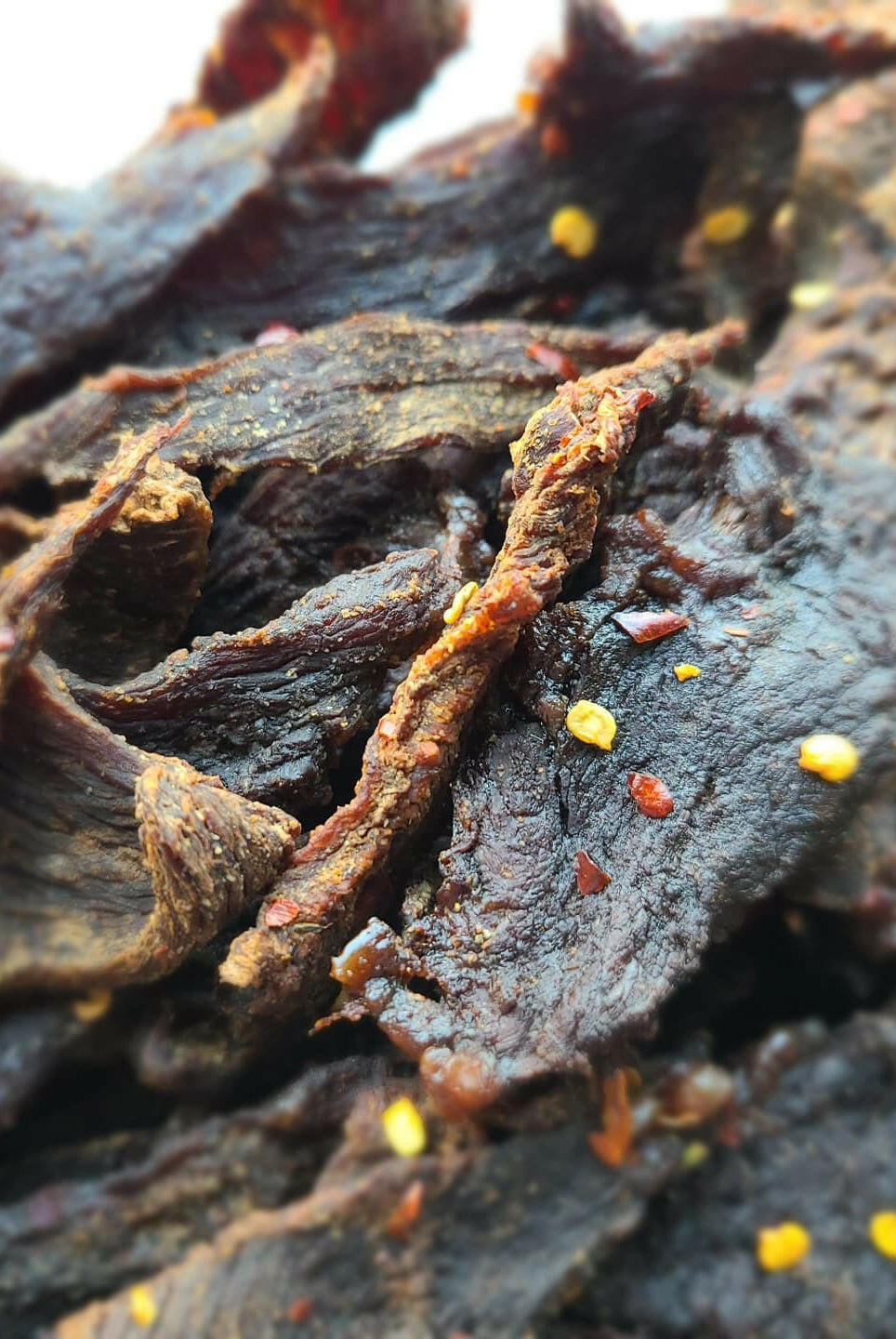 Sweet, Hot, & Spicy Premium Beef Jerky.