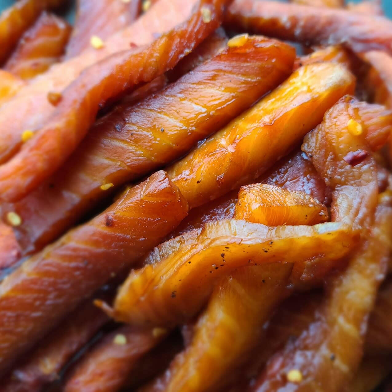 Spicy Salmon Premium Fish Jerky.