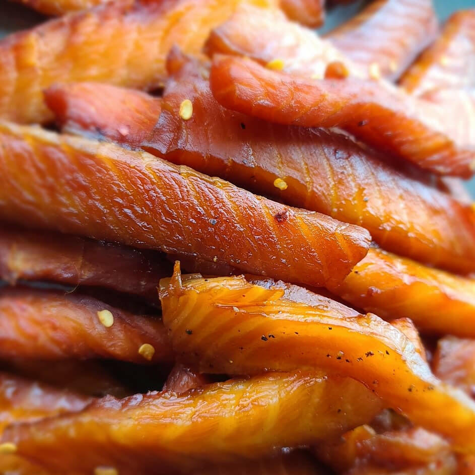 Spicy Salmon Premium Fish Jerky.