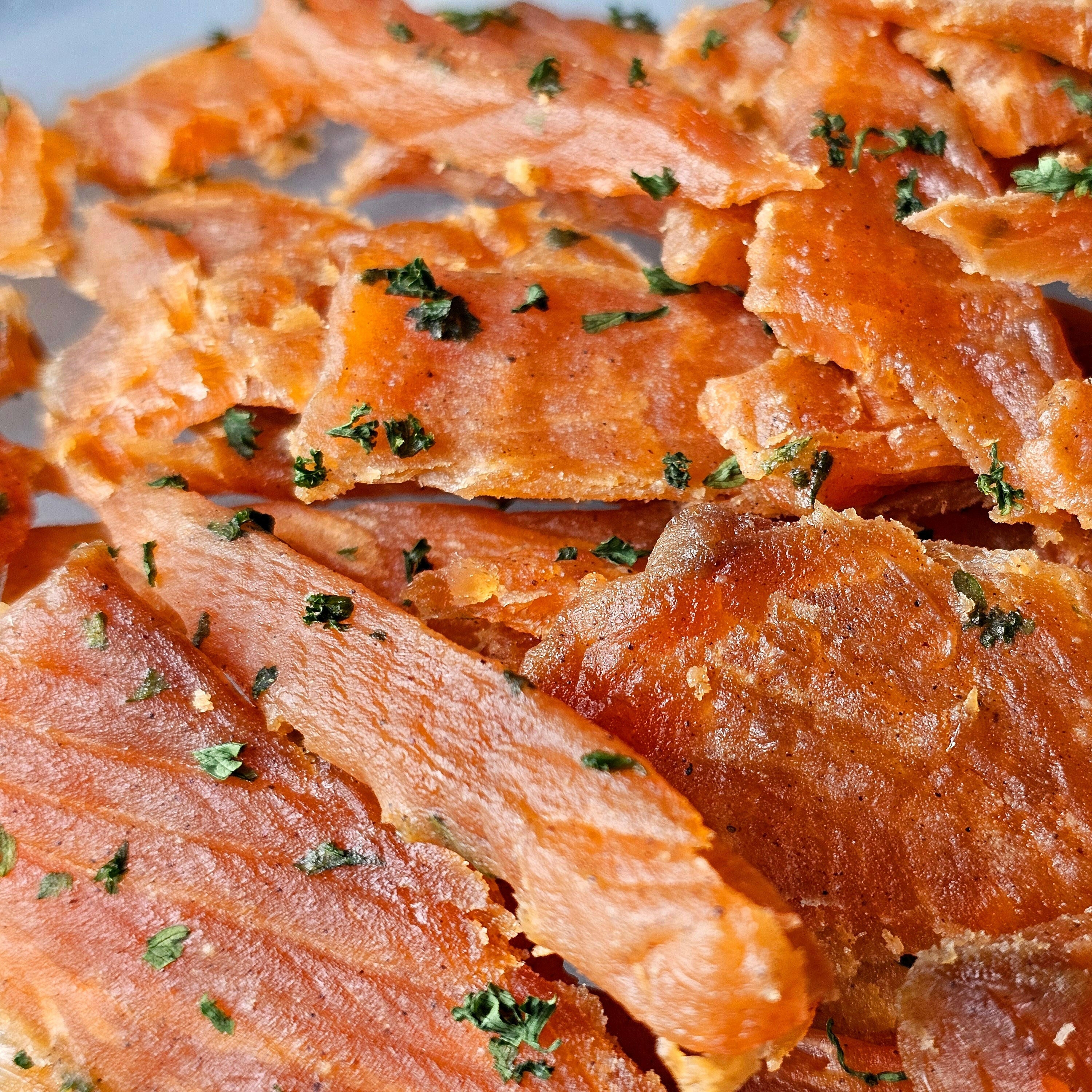 Garlic Butter Salmon Premium Fish Jerky.