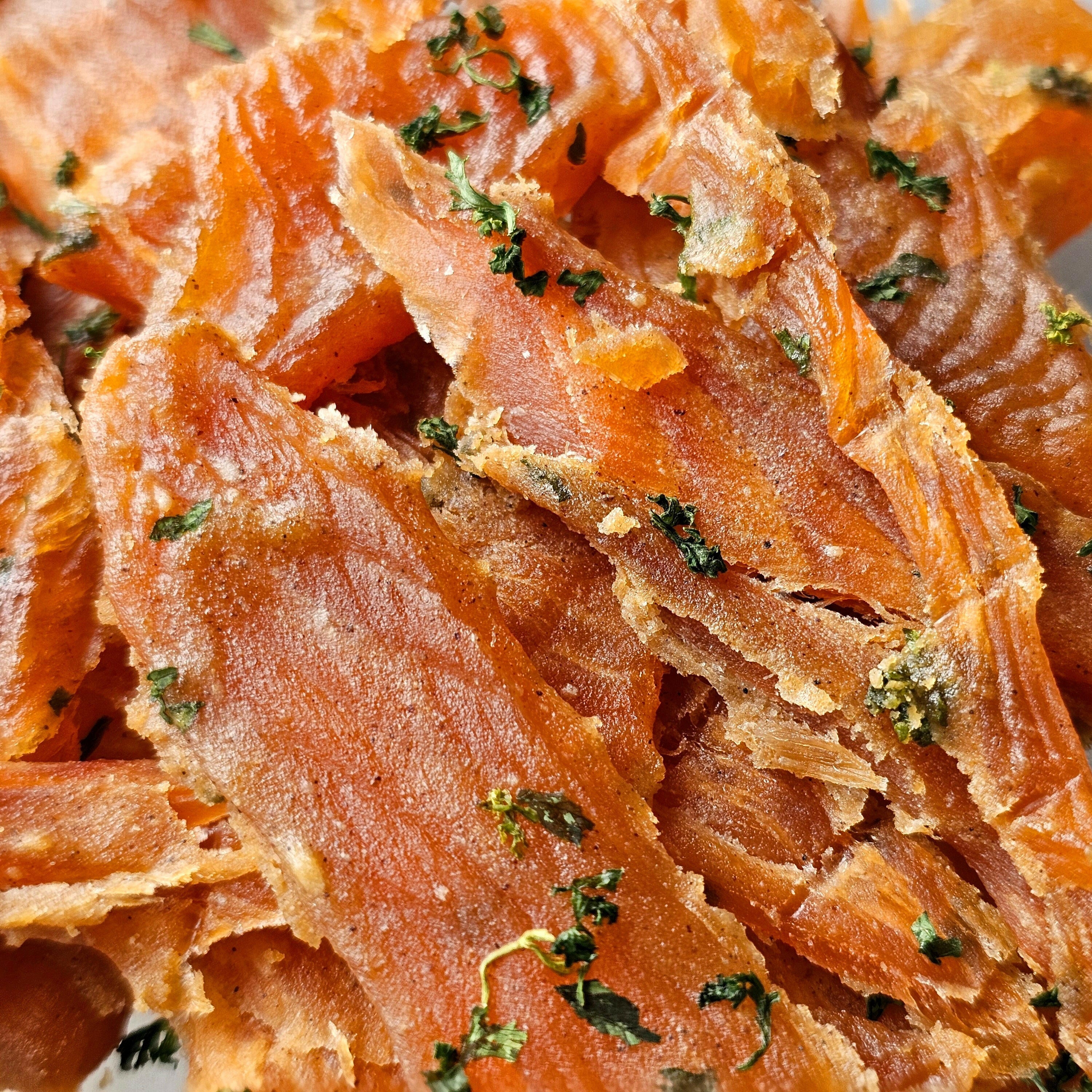 Garlic Butter Salmon Premium Fish Jerky.
